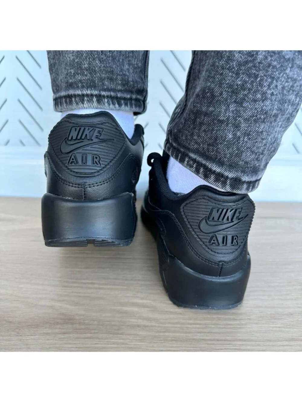⭐Nike Air Max 90 Recraft Sz 5Y Big Kids Running Shoes Sneakers Black CD6864-001⭐